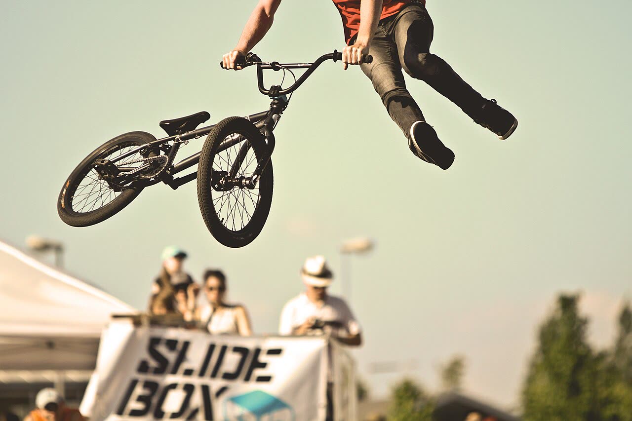 BMX rider mid air
